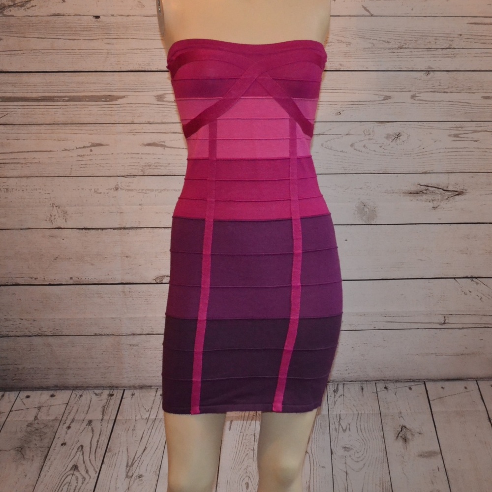 Say What Red Stripe Form Fitting Strapless DressXL